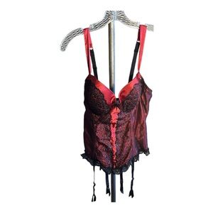 Seductive Wear Sz 1x Elegant Red Lace Lingerie 2 Pc‎ Set